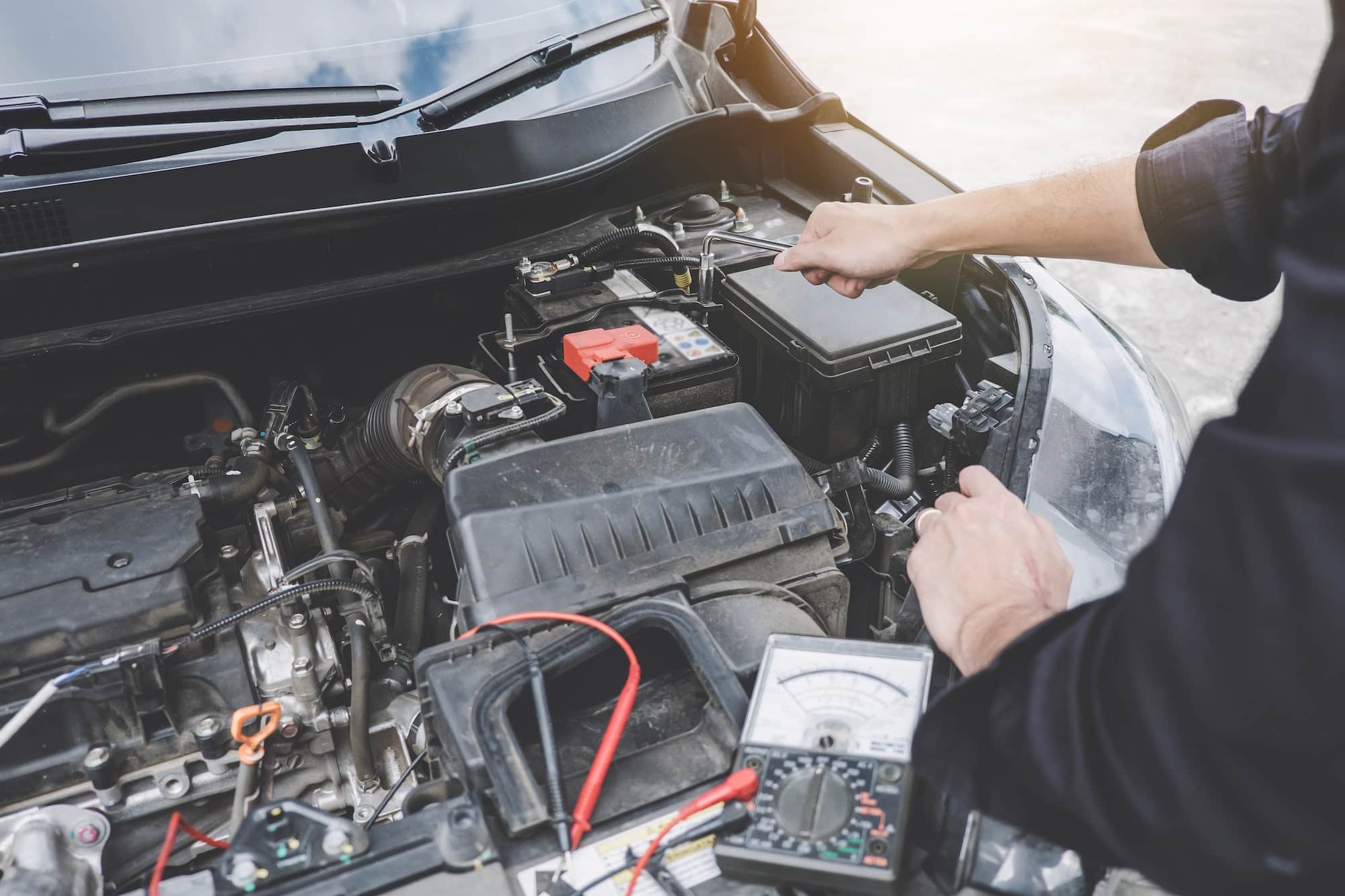 Services car engine machine concept